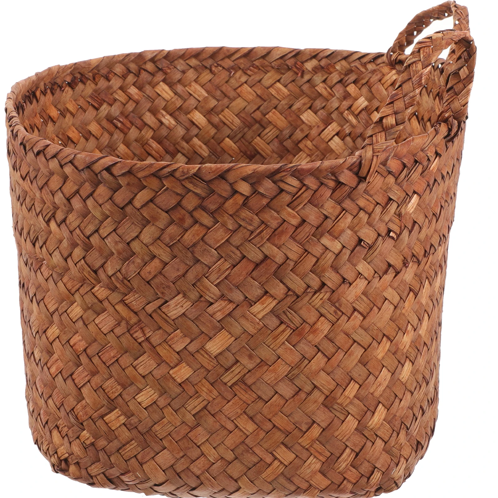

Straw Storage Basket Cat Ears Woven with Unique Shape Hand Flower for Portable