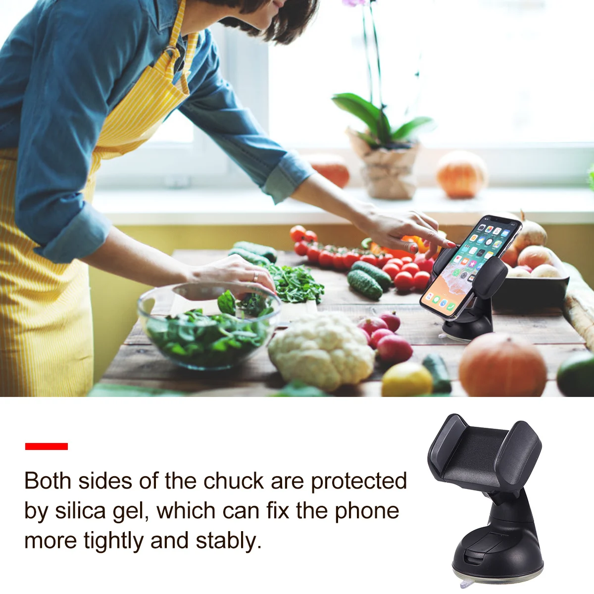 

1Pcs Universal Car Phone Mount 360 Degree Rotation Stable Navigator Bracket Durable Non-Slip Mobile Holder Dashboard Accessory