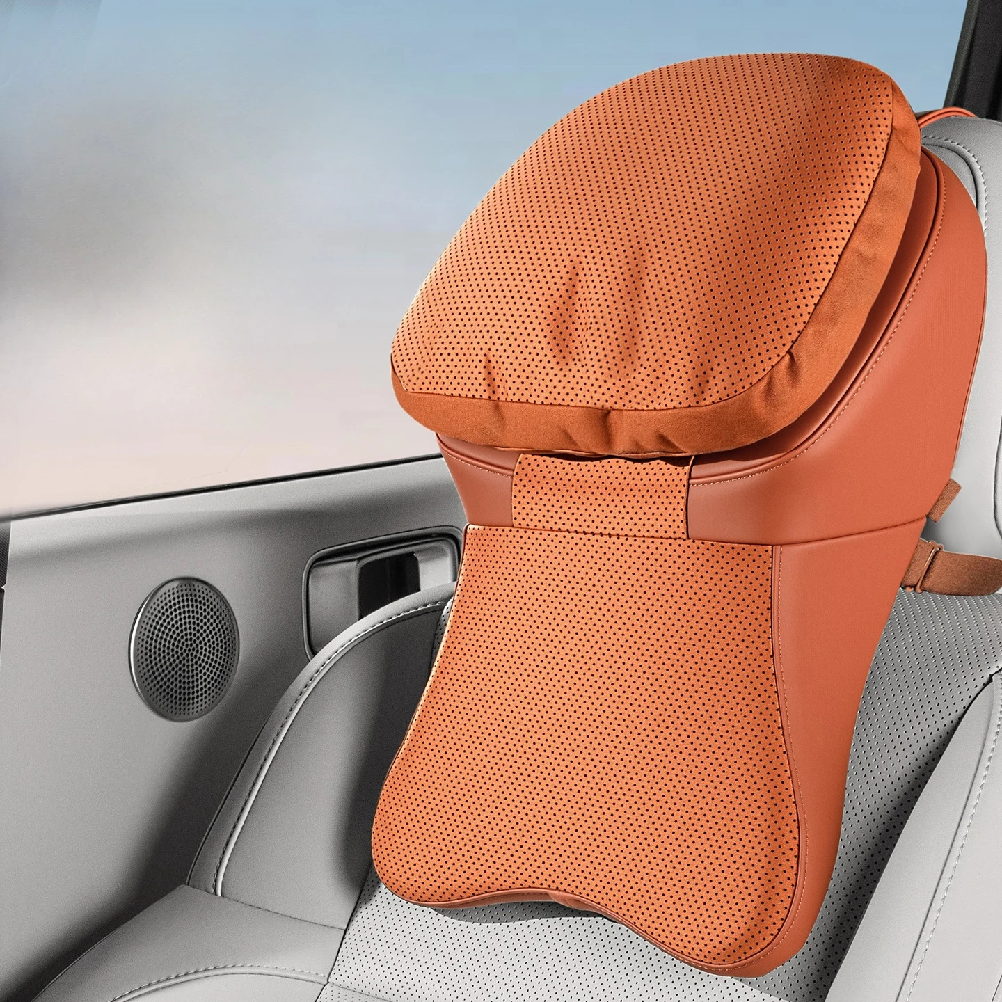 Ergonomic Car Seat Headrest Pillow Neck Support Cushion With Lumbar Back Pillow For Auto Interior Driving Comfort