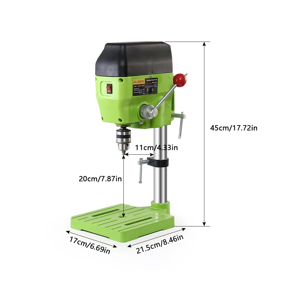 ALLSOME High Variable Speed wiertarka stołowa prasa 480W wiertarka wiertarska 1-10mm dla DIY Wood Metal elektronarzędzia — zdjęcie 4