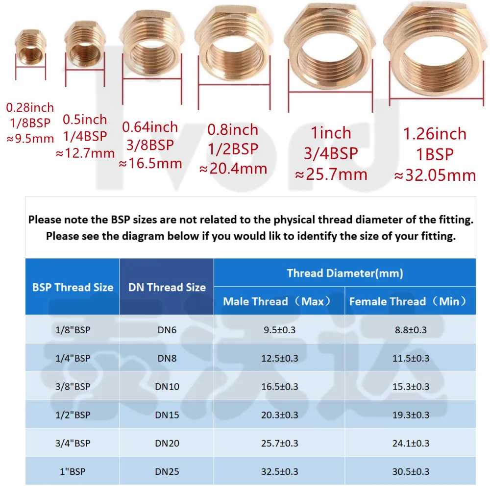 

Brass Adapter Fitting BSP Reducing Hexagon Bush Bushing Male to Female Connector Fuel Water Gas Oil 1/8" 1/4" 3/8" 1/2" 3/4" 1"