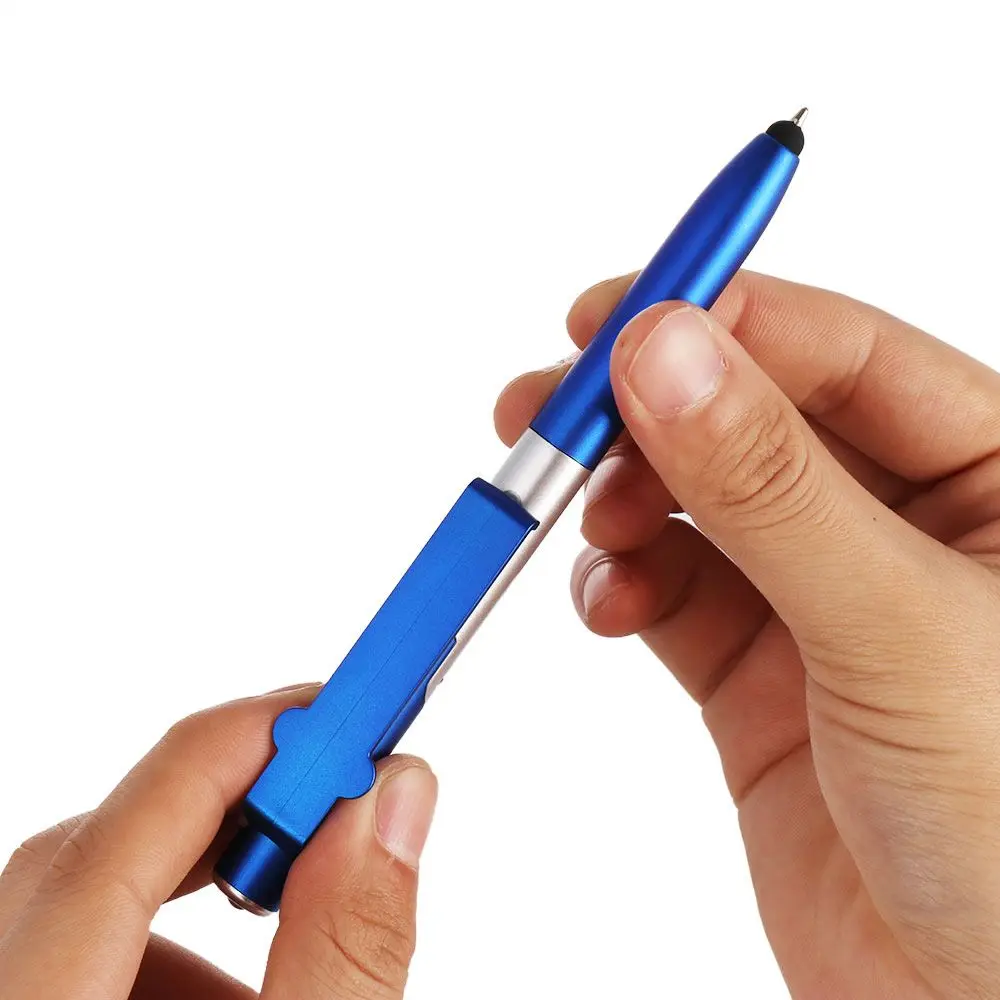 Portable LED Light Ballpoint Pen Electronics Foldable Mobile Phone Stand Multi-function Capacitive Pen