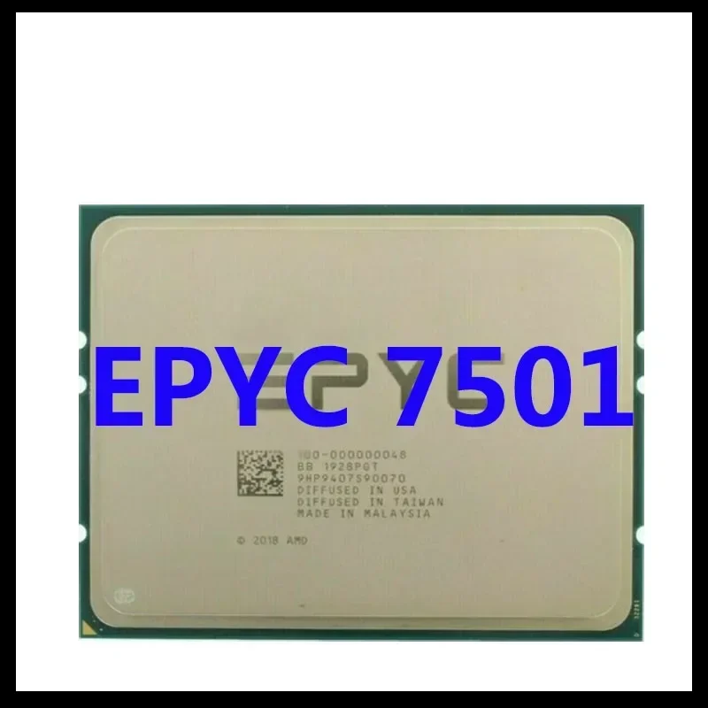 100% Tested EPYC 7501  2GHZ 32C/64T 64M Cache 180W DDR4-2666V Socket Sp3  For LGA4094 Motherboard