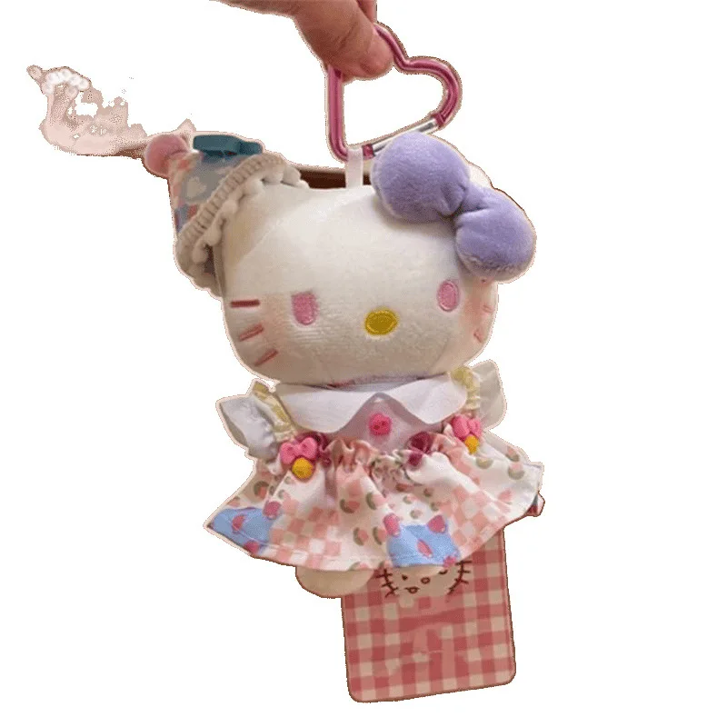 Olá Kitty Vestido Floral Pingente Chaveiro em forma de Coração Presente para Minha Bestie Moda Mochila Acessórios