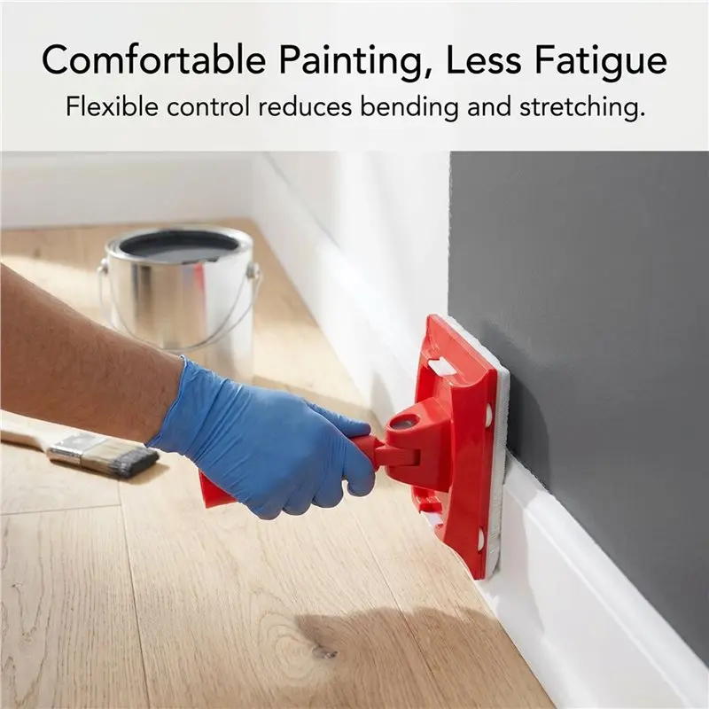 PORK-Paint Edger Trimmer Adjustable Angle Design, 2 Sponge Paint Pads For Walls& Corners, Pad Applicator Included