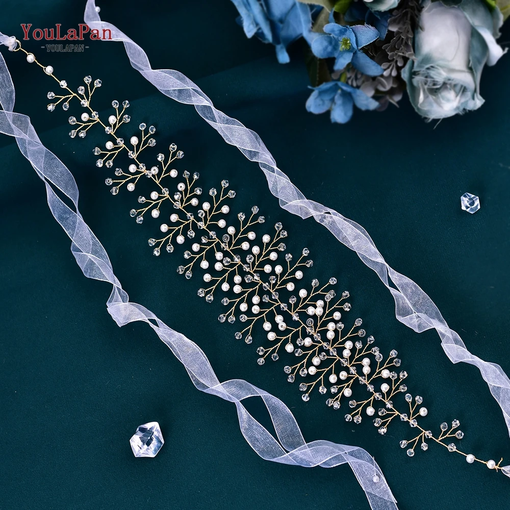 YouLaPan Crystal Belt Bridal Wedding Accessories Woman Dress Rhinestone Belts Handmade Beads Waist Sashes For Evening Party SH55