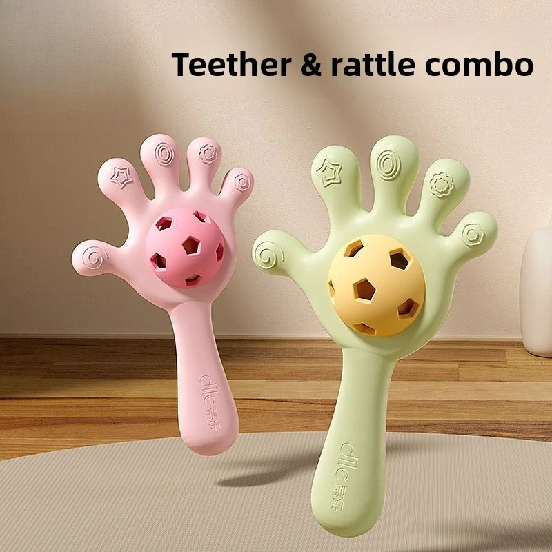 Chocalho de mão para bebês, brinquedo educacional para bebês de ano, treinamento pode morder cola dentária, mês, carro calmante para mãe e bebê