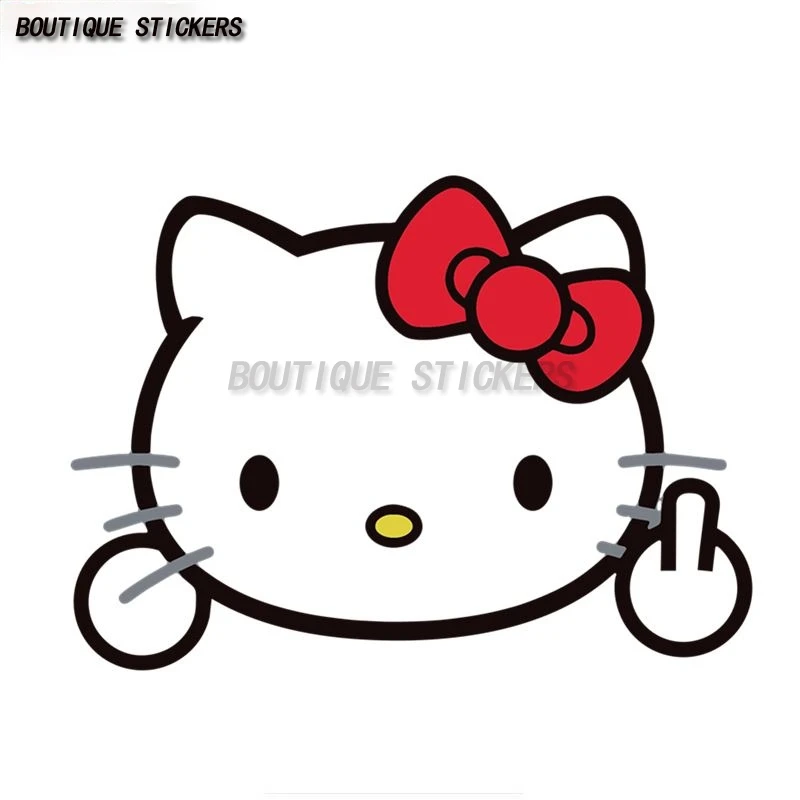 Cute Cat KITTY Middle Figure Cartoon 3D Funny Personality Stickers Car Motorcycle Surfboard Decals Waterproof Cover Scratches