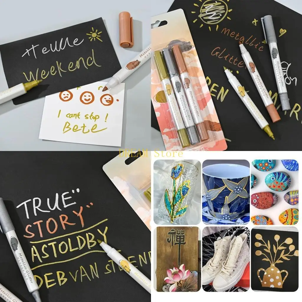 

Metallic Paint Pen для покраски на металлическом стеклянном кожаном камне, скрапбукинге лучшая продажа