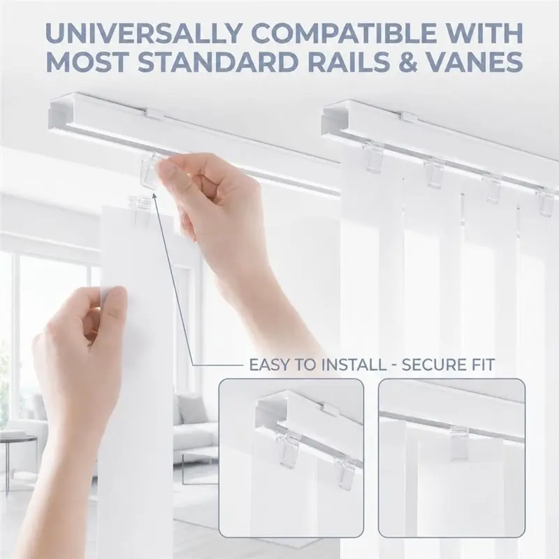 FLYY-Ersatzlamellen für Vertikaljalousien für Türen und Fenster, weißes PVC, 82,5 x 3,5 Zoll, für Vertikaljalousien, 5 Stück – Detail 4