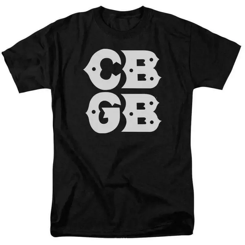 CBGB OMFUG Stacked Logo T Shirt Licensed Home Of Underground Rock Black