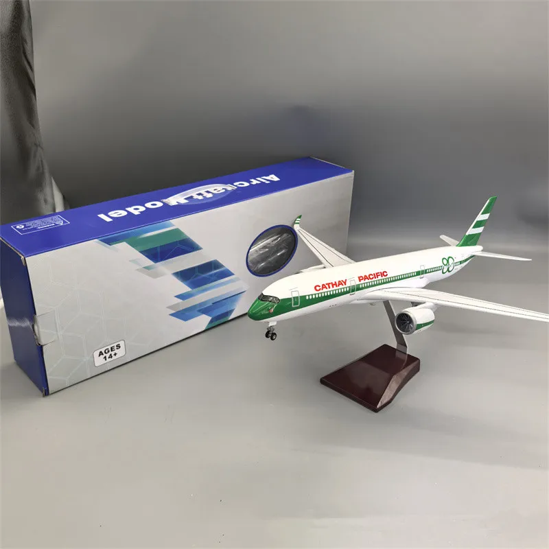 1:142 Scale Cathay Pacific Airways A350 80th Anniversary Commemoration Airplane Model Aircraft With LED Collection Display Gifts