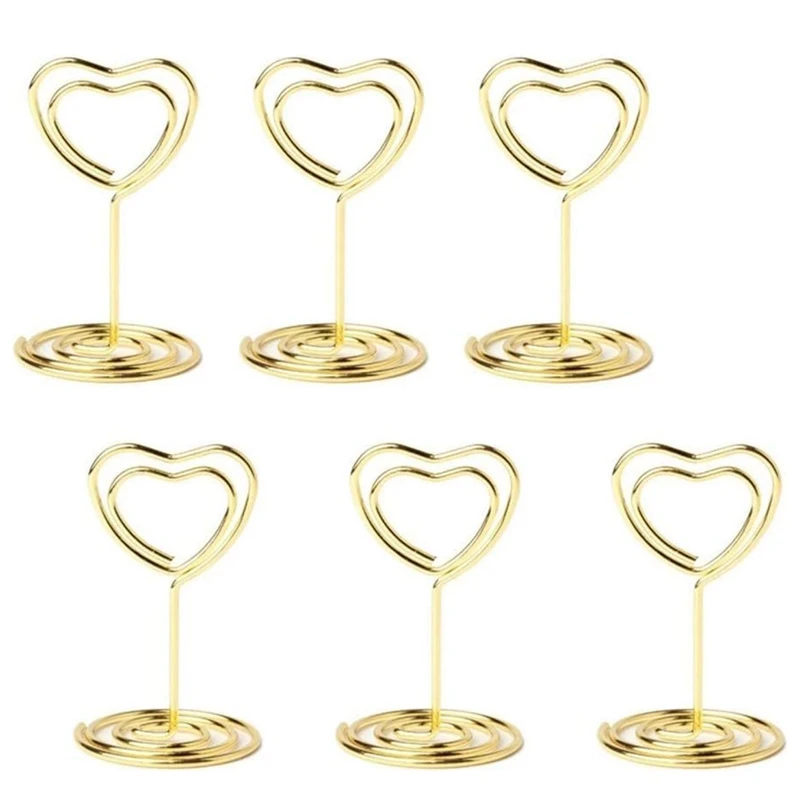 Gold Card Holder for Party, Place Card, Cards Stand, Name Menu Clips, Table Sign Holders, 40 PCs