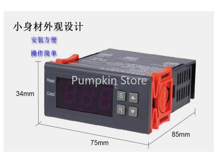 

Digital Temperature Controller -99~400 Degree PT100 M8 Probe Thermocouple Sensor Embedded Thermostat 220V Heating Cooling Switch