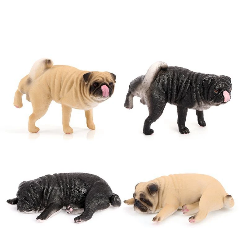 Simulation Pug dog model sleeping Pug dogs urinating shape puppy ornament desktop decoration