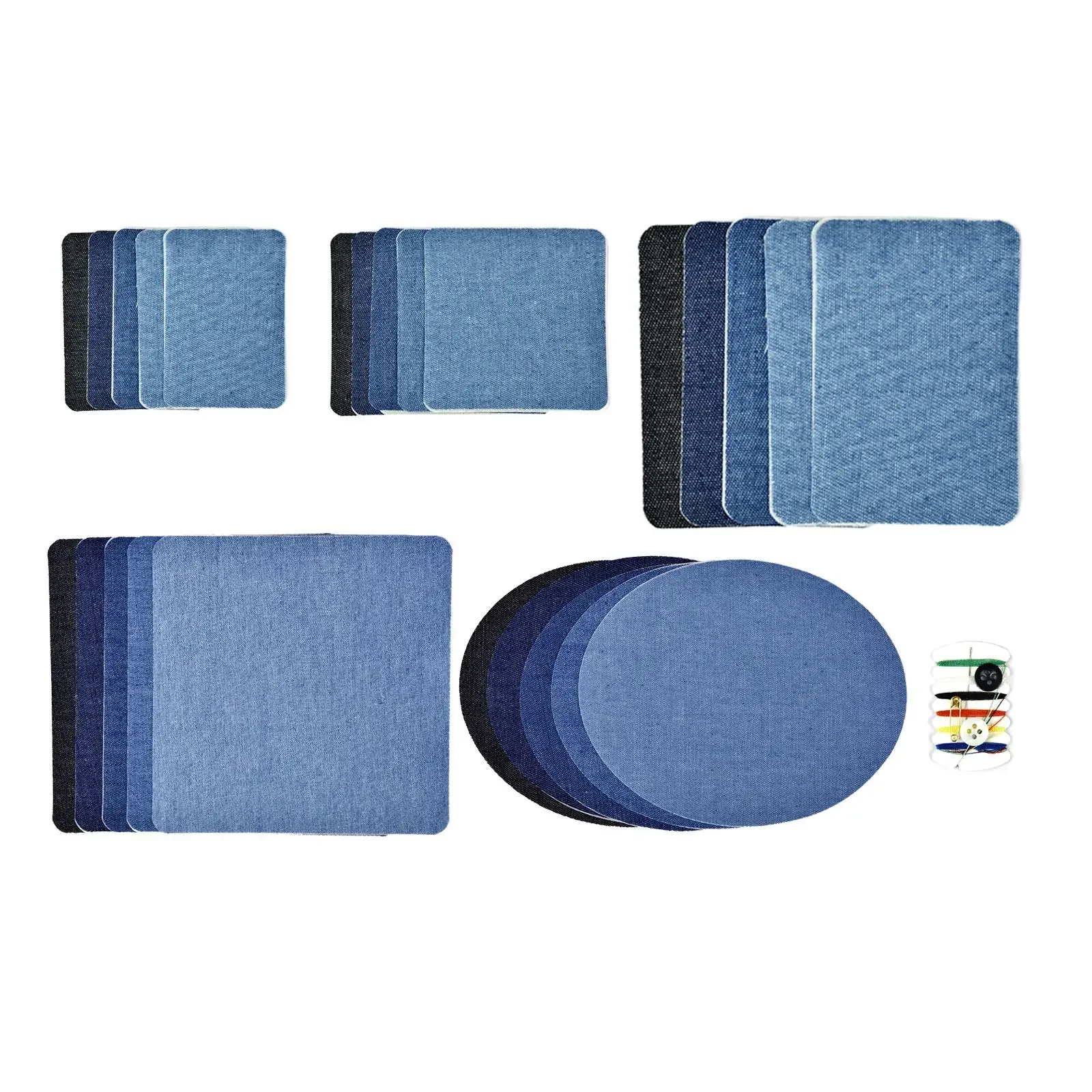 

25/5 PCS Denim Patches DIY Iron on Denim Elbow Patches Repair Pants for Jean Clothing Pants Badges Apparel Sewing Fabric