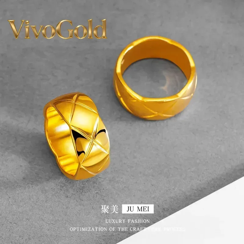 

Кольца VivoGold 9999 из настоящего золота 24K, европейский и американский стиль, простые и модные кольца для женщин, классические кольца с бриллиантами для женщин.