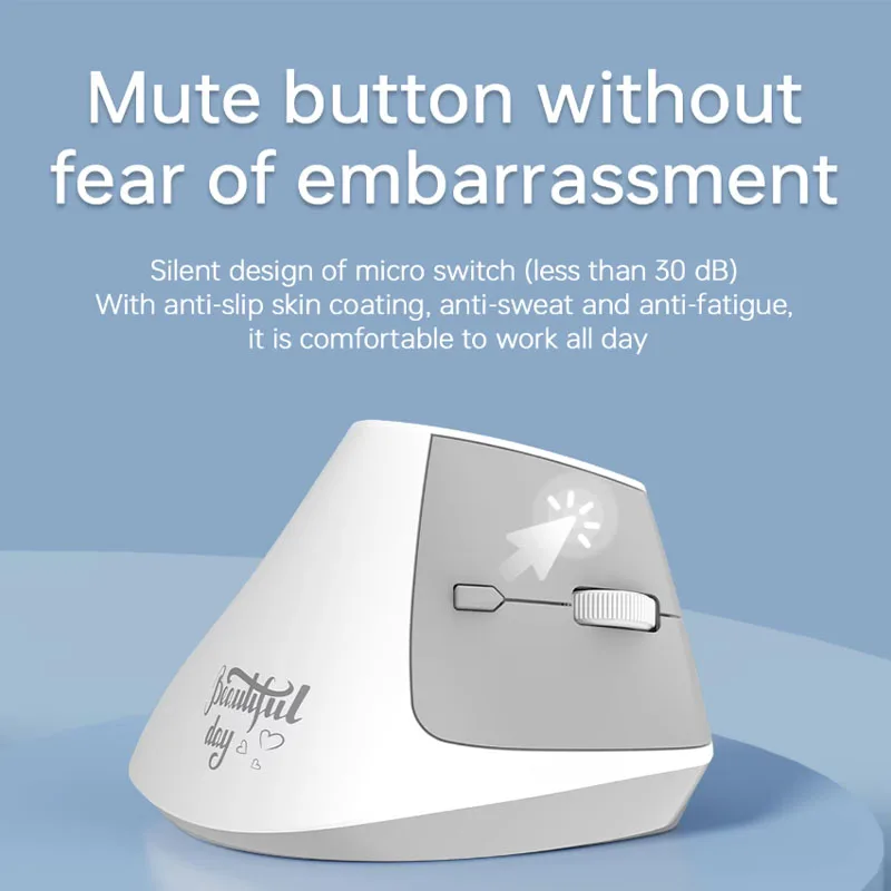 

AJAZZ I300 Mouse Dual-Mode 1600 DPI Bluetooth Wireless Vertical Lightweight Silent Office Mouse Ergonomic Design Gaming Mouse