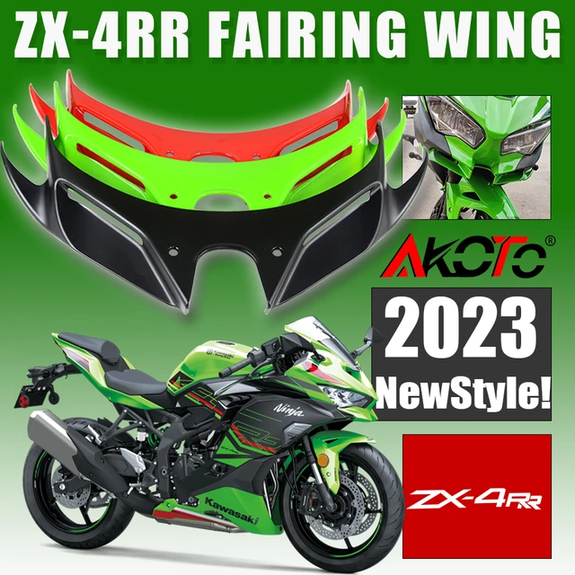 Zx4rr-空力フロントフェアリングレット,フロントガラス,カワサキ2023 ZX-4RR用ウィング,ZX-4Rアクセサリー - AliExpress