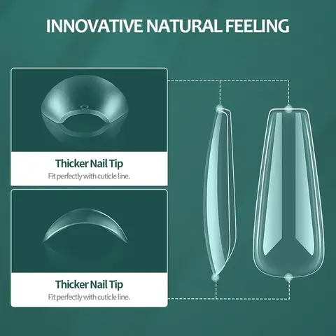 नेलपॉप 600 पीस सॉफ्ट जेल एक्स नेल टिप्स फुल कवर कॉफिन स्टिलेट्टो नकली नाखून एक्स्ट्रा शॉर्ट बादाम स्क्वायर सोक ऑफ जेल नकली नाखून टिप्स 10 best sales पूर्ण कवर नाखून - №3