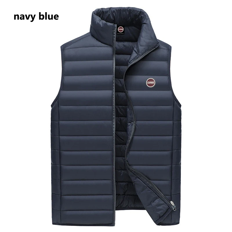 Autumn Winter Men\'s Womens Sleeveless Padded Vest Silicone logo With Zipper Front Plain Going Out Basic Quilted Jacket