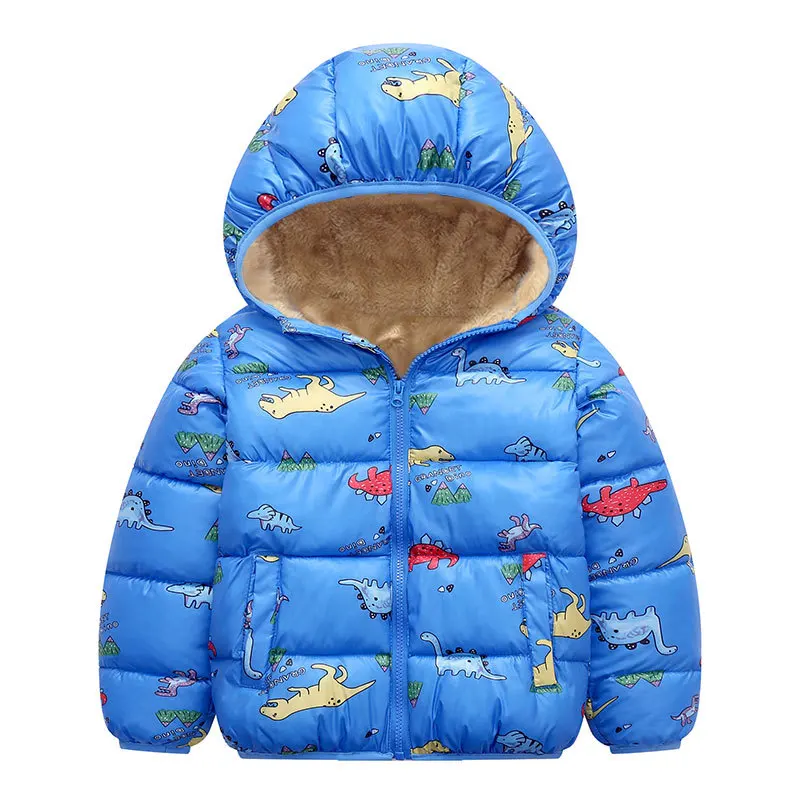 New winter clothing for small and medium-sized children, including thick down cotton jackets and short cartoon hooded cotton jac