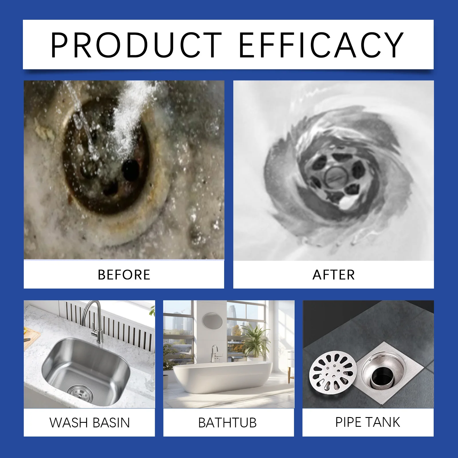 Drain Cleaner Powder Kitchen Pipe Dredge Deodorant Toilet Sewer Clogging Remover Powder Closestool Bathroom Dredging Agent Sink view 4