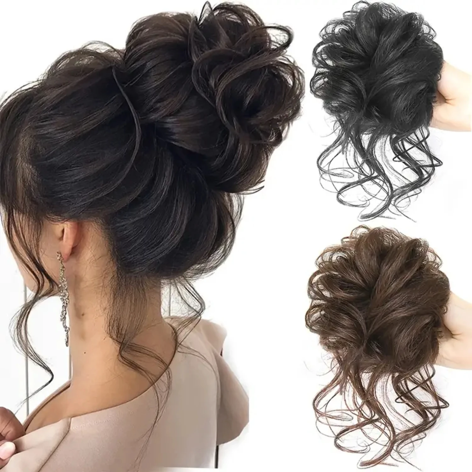 Elevate Your Style with this Sophisticated, Chic, and Elegant Synthetic Hair Chignon Bun Ponytail Wrap Hair Band. Effortlessly g