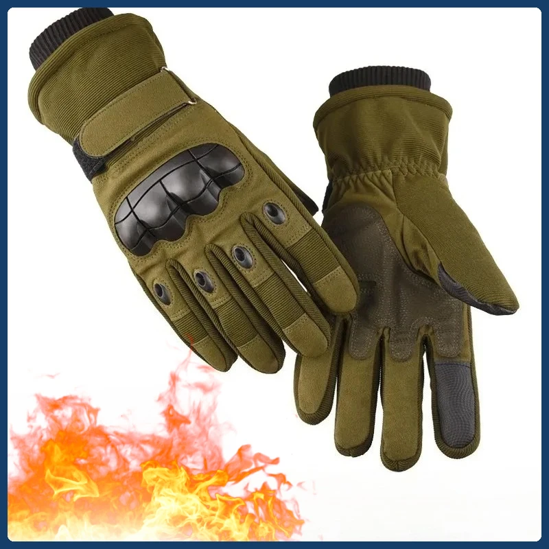 

Men's Winter Cycling Gloves with Fleece Lining for Windproof, Cold-Resistant, and Warm Protection Outdoor Sports Ski Gloves