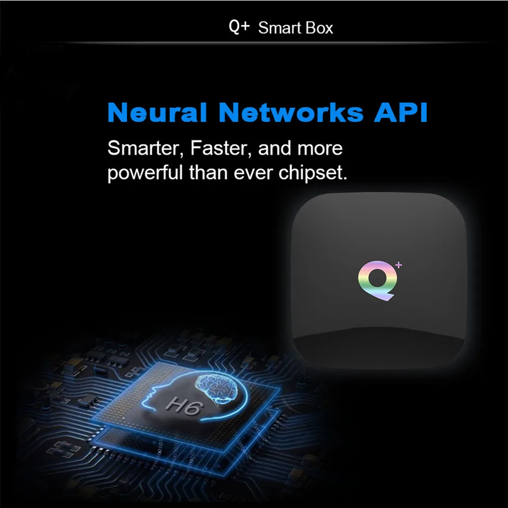 Q Plus TV 박스 안드로이드 9.0, 스마트 Allwinner H6 쿼드 코어 4GB 32GB 64GB USB3.0 6K 2.4GHz Wifi Google Playstore