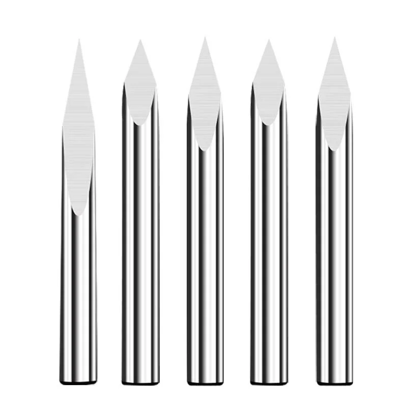 Imagem -03 - V-shape Carbide Gravação Bit Triangularmilling Cutter Madeira Acrílico Pvc Jade Metal Cnc Carving Tool 3.175 mm Bordas mm