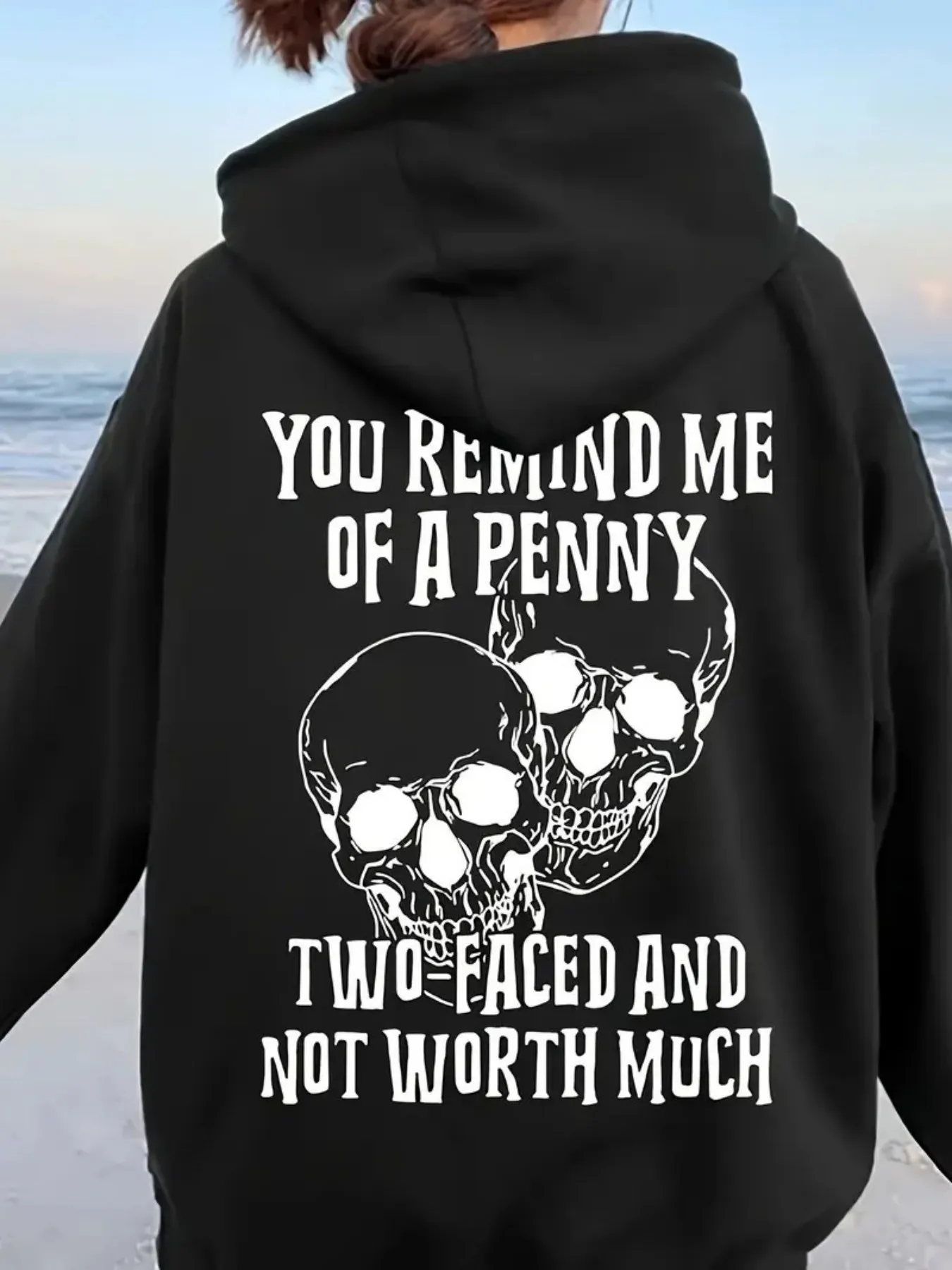 

Skull Graphic Print Autumn and Winter Men's and Women's Hoodies Casual Loose Outdoor Street Sports Training Brand Fashion Trend