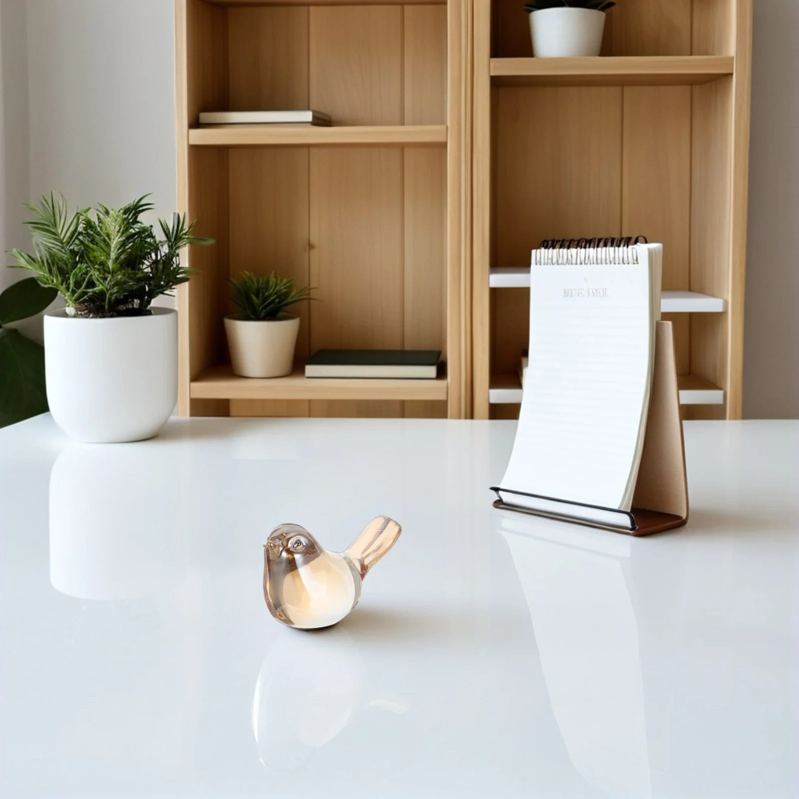 

2Pcs Small Glass Bird Sculptures Clear Animal Decorative Ornaments for Modern Home Farmhouse Desk Shelf Bird Statue