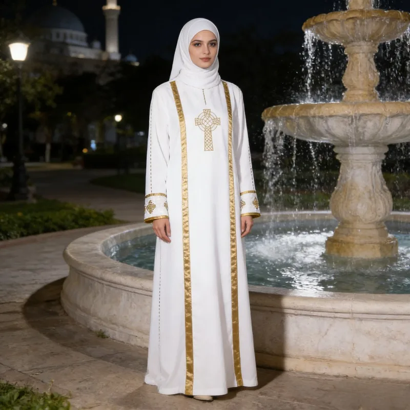 White Priest Robe Priest Catholic Robe Priest Costume Role Playing Priest Prayer Uniform Retro Robe