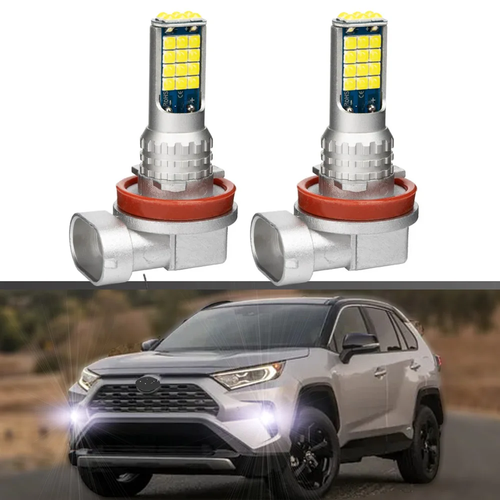 2pcs For Toyota RAV4 RAV 4 2006-2018 2019 2020 2021 Led Car Fog Lamp Front Fog Light Bulb Canbus White