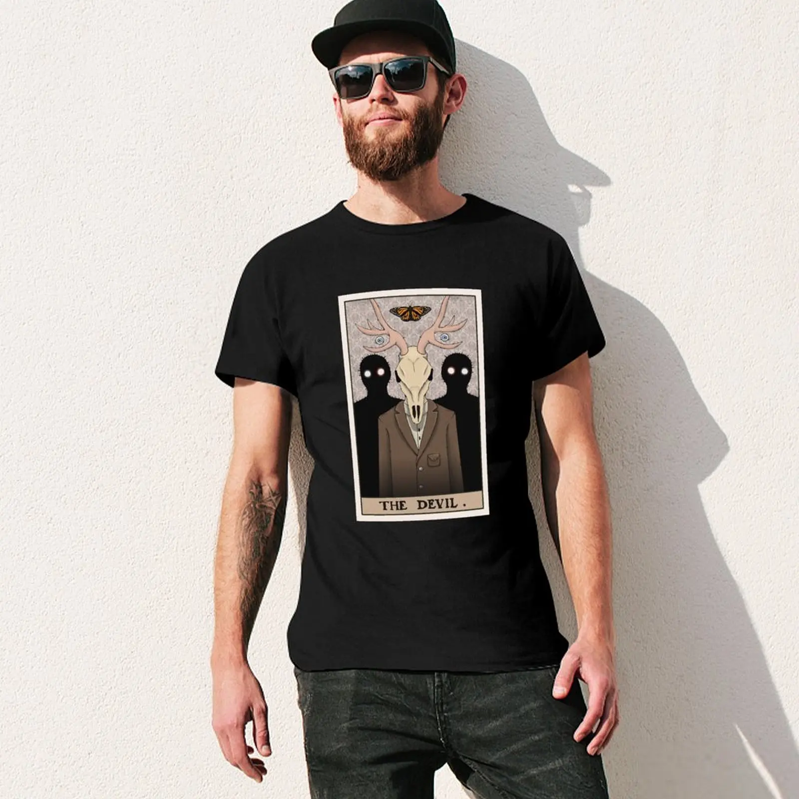 Rusty Lake Inspired Tarot Card - The Devil T-Shirt aesthetic clothes quick-drying mens t shirts top quality