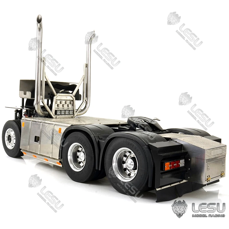 LESU 1/14 Metal 6*6 Chassis Side Light Motor Servo Tamiyay Tractor Truck Outdoor Toys