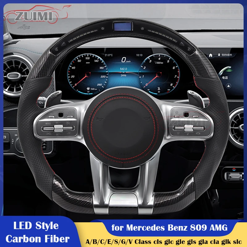 

LED style Carbon Fiber Steering Wheel for Mercedes Benz 809 AMG W222 W221 W205 A/B/C/E/S/G/V Class cls glc gle gls gla cla glk