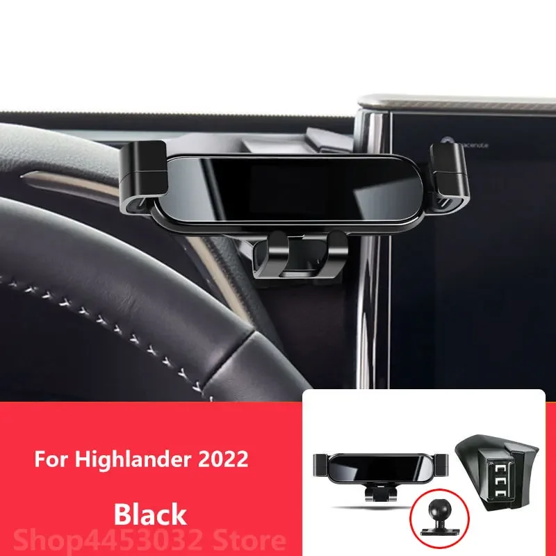 

1 Suit Car Phone Holder Base For Toyota Highlander XU70 2022 Air outlet Stand Mounts Gravity GPS Mobile Bracket Accessories