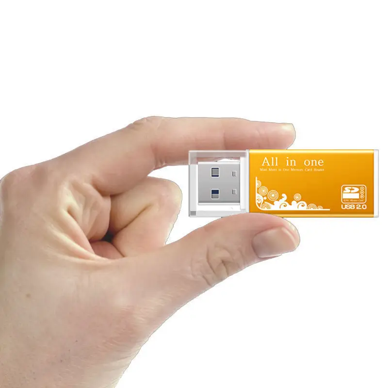 1 Uds lector de tarjetas de aleación 4 puertos USB2.0 Micro SD TF M2 MS Pro Duo MMC SDHC DV adaptador de tarjeta de memoria para cámara de teléfono