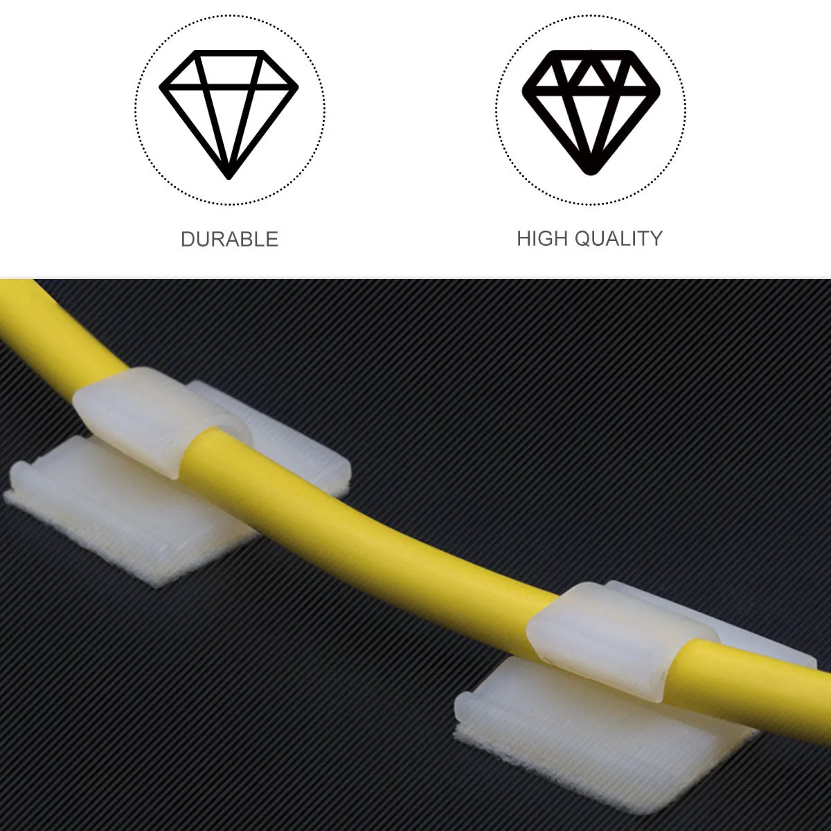 

100Pcs Cable Clip White Double-Sided Tape Wire Fixing Clips Plastic Self Adhesive Cable Holder Clean Wire Management for Home