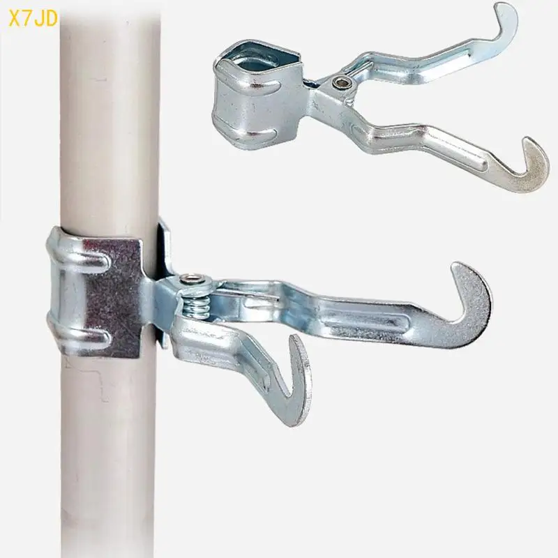 

X7JD Outdoor Tent Pole Metal Clamp Lantern Hanger Clip Holder Light Lamp Hanging Hook