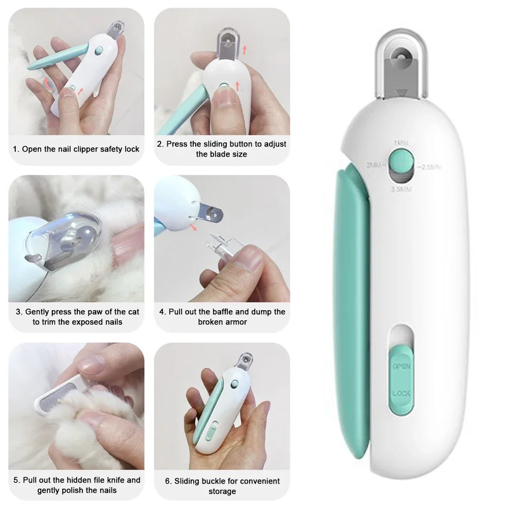 Professional Pet Cat Nail Clippers with Safety Lock Cat Dog Nail Clipper Cutter Pet Claw Trimmer Puppy Kitten Care Grooming Tool