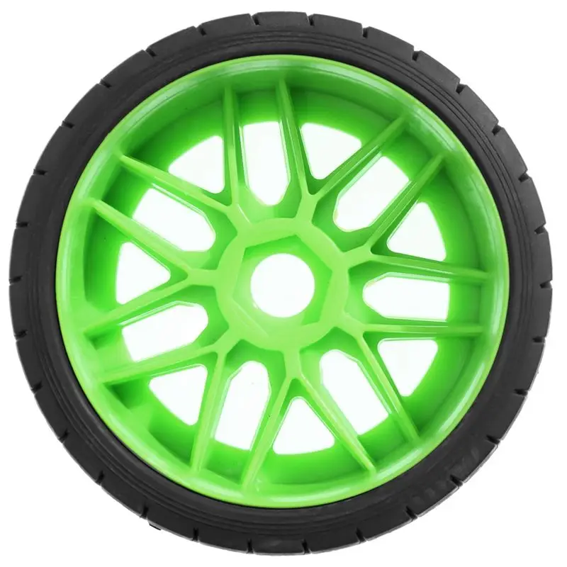 FBIL-For 1/7 1/8 Scale RC Car Rubber Replacement Tires& Wheels- 4 Pack Hex Hub For WRC KM FS KKPIT ARRMA W234 Off-Road Models Gr