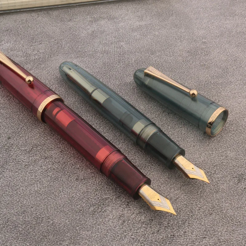 Jinhao 9019 dadao ปากกาหมึกซึมอะคริลิคใสปากกาหมุน40มม. ปากกาเจลเครื่องเขียนที่มีลายเซ็น