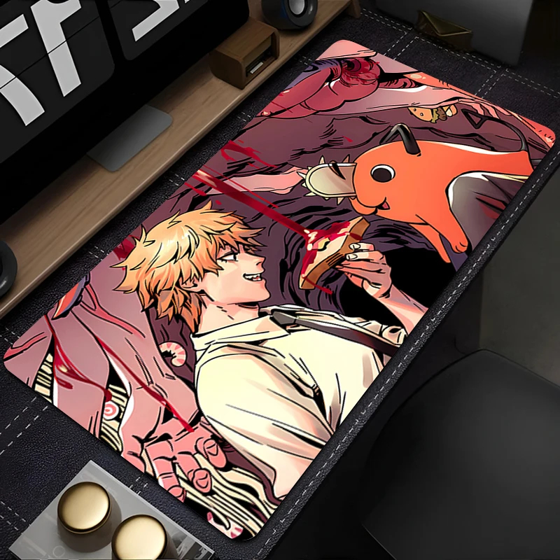 Mauspad PC Rutschfeste Gamer Denji Tastatur Pad Laptop Gaming Zubehör Mousepad Japan Anime C-Kettensäge Mann Desktop Mauspad