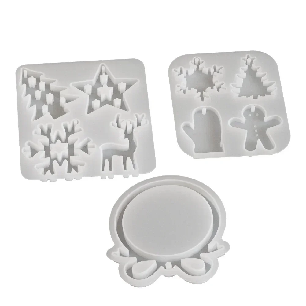 

3 Pieces DIY Christmas Pendant Pattern Set With For Snowflakes Christmas Trees And Stars For Holiday Decoration