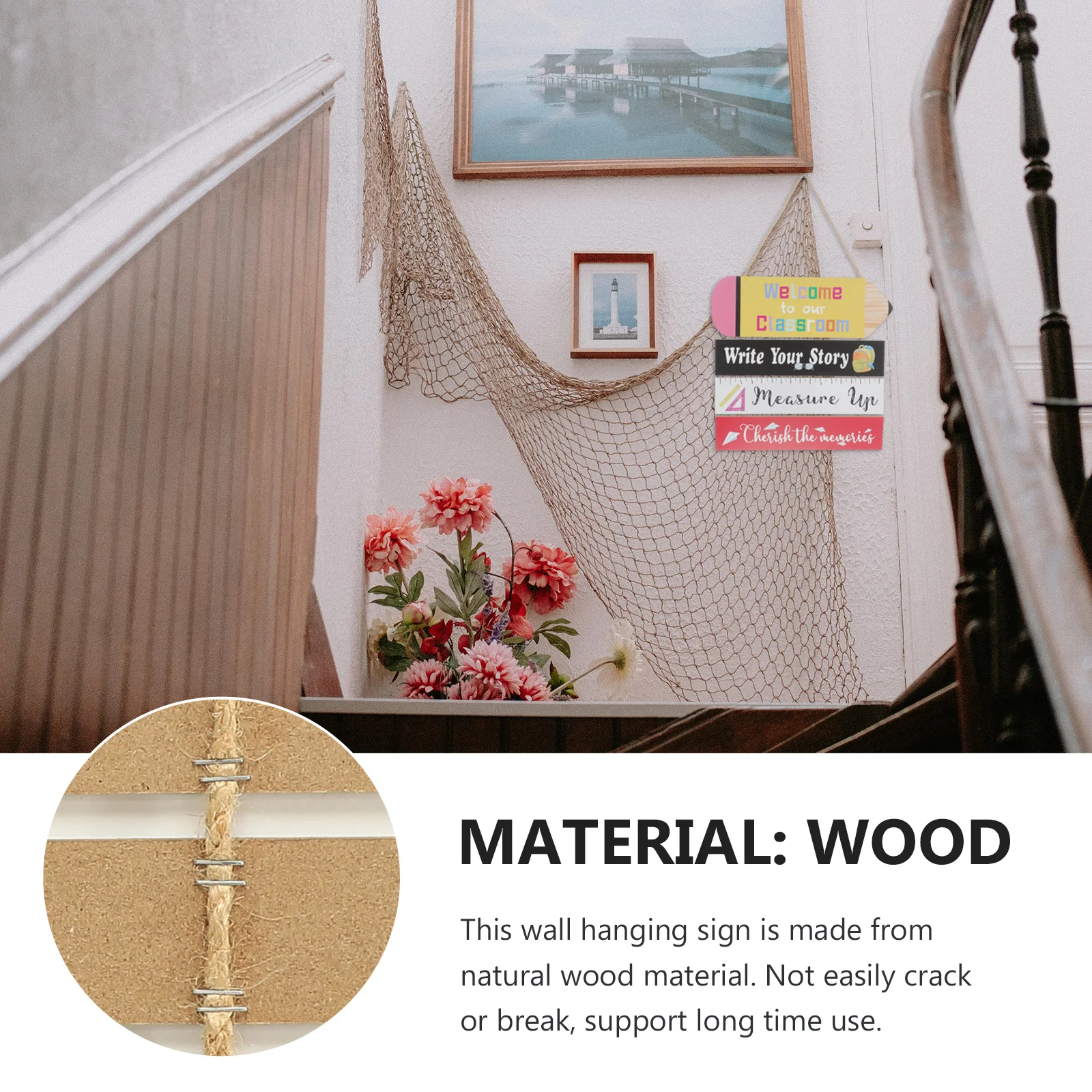 

Back To Season Wooden Hanging Sign Decoration Door Wall Crafts Pendant School Plaque Home Supplies Practical Decorative