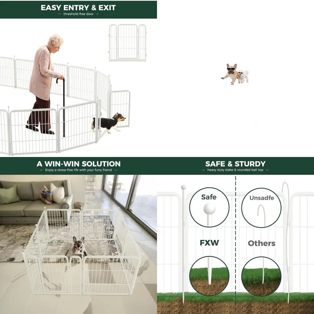 

Portable Folding Dog Playpen, 24 Tall, 16 Panels, Suitable for Small Dogs and Puppies, White