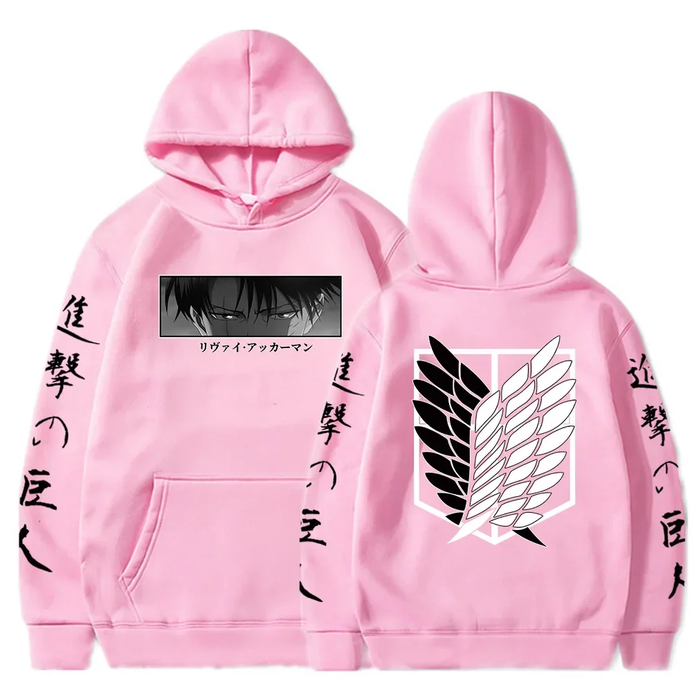 Hot Anime Attack on Titan Hoodies Levi Shingeki No Kyojin Print Hooded Men Women Clothes Plus Size Sweatshirt Harajuku Pullover